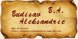 Budisav Aleksandrić vizit kartica
